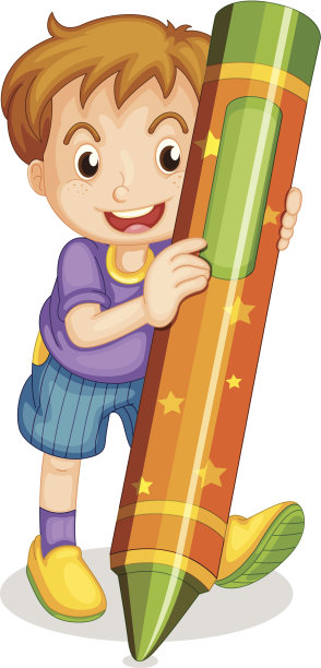 男孩拿着铅笔图片下载