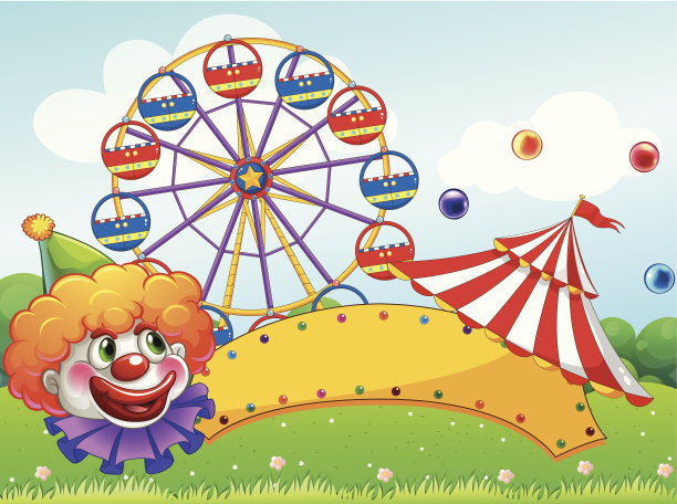 摩天轮前的空板图片下载