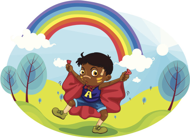 男孩和彩虹图片下载