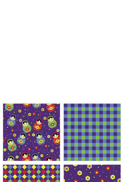 Matreshka玩具无缝图案图片下载