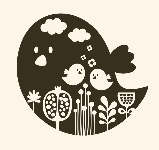 可爱的卡通小鸟。图片下载