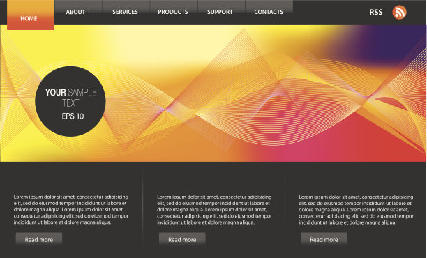 网站设计矢量元素图片下载