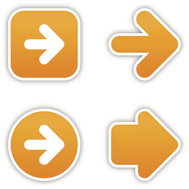 箭头贴纸橙色标签缎子图标web按钮灰色阴影图片下载