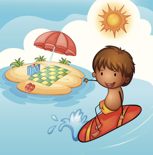 冲浪的男孩图片下载