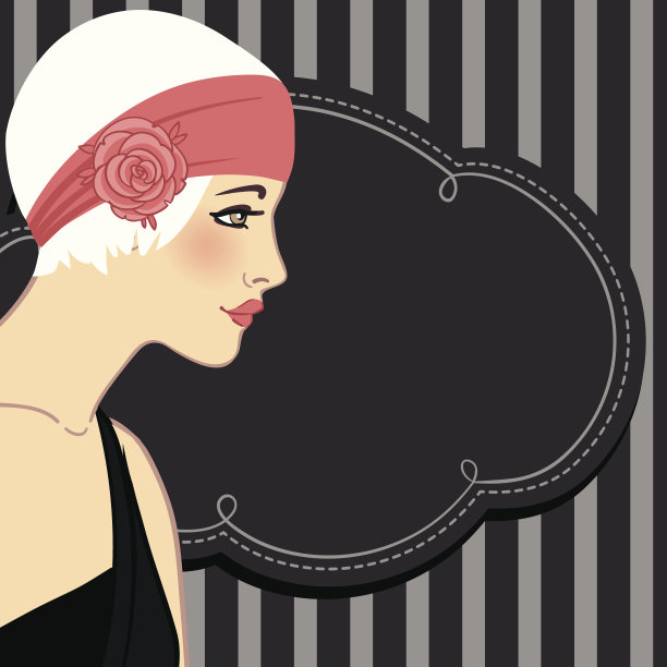 复古时尚派对(20年代风格)设计:摩登女郎简介素材图片