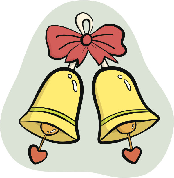 两个金色的铃铛图片下载