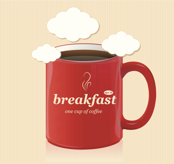 矢量咖啡杯与文本图片下载