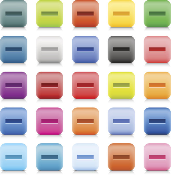 减号网页按钮彩色石缎风格的互联网图标图片下载