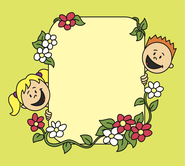 带孩子的花背景素材图片