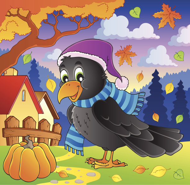 卡通乌鸦主题形象2图片下载