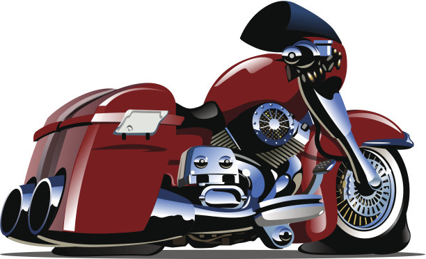矢量动画摩托车图片下载