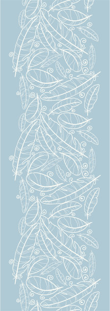 白色上的蓝色羽毛垂直无缝图案背景图片下载