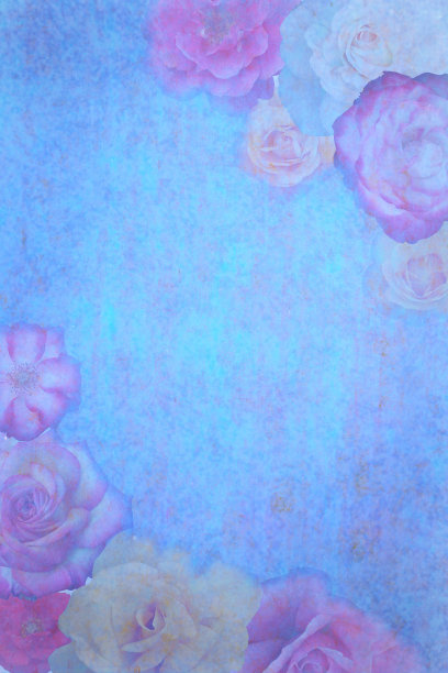 色彩鲜艳的背景与花卉图案沿角落图片下载