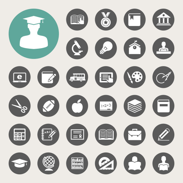 教育的图标集。图片下载