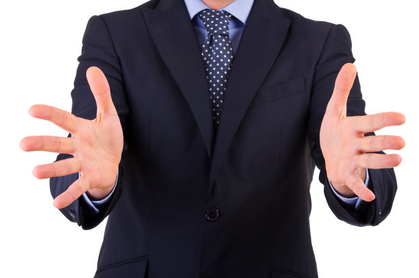 商人双手打手势。图片下载