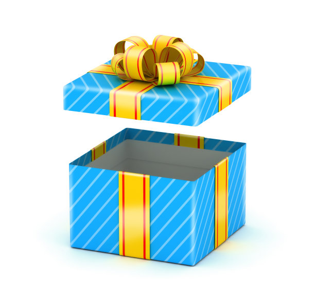 打开的白色礼品盒图片下载