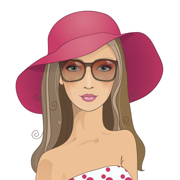 美女插画素材ID：106469620