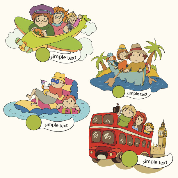 旅游的图标集。向量图片下载