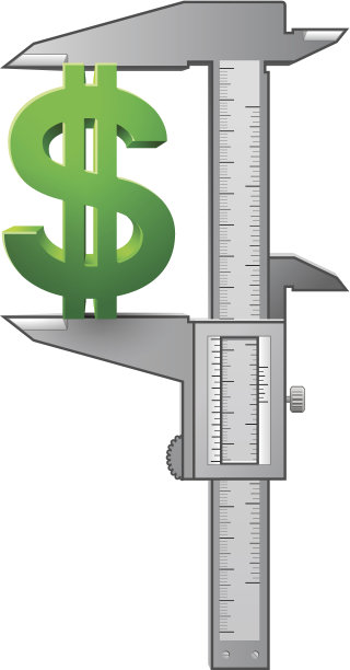 卡尺测量美元符号图片下载