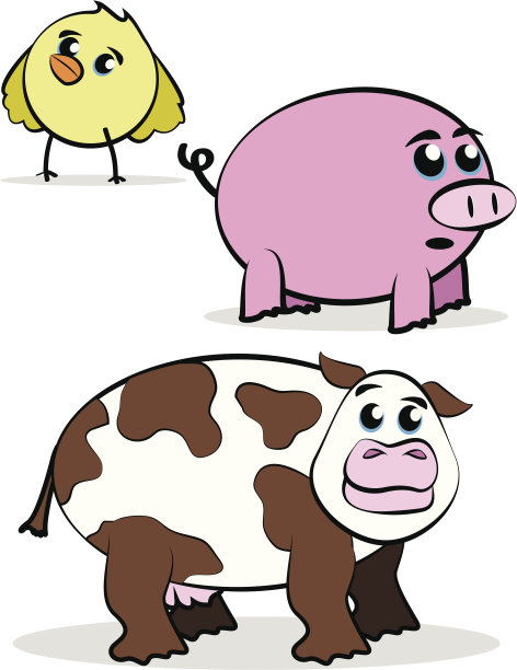 可爱农场动物卡通图片下载