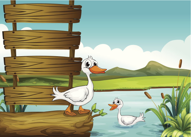 空的招牌上有鸭子图片下载