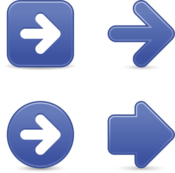 钴箭头标志缎子图标web互联网按钮圆正方形图片下载