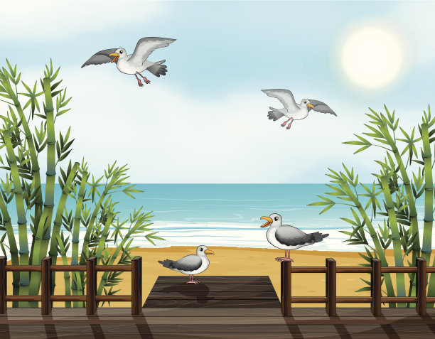 桥上有一群鸟图片下载