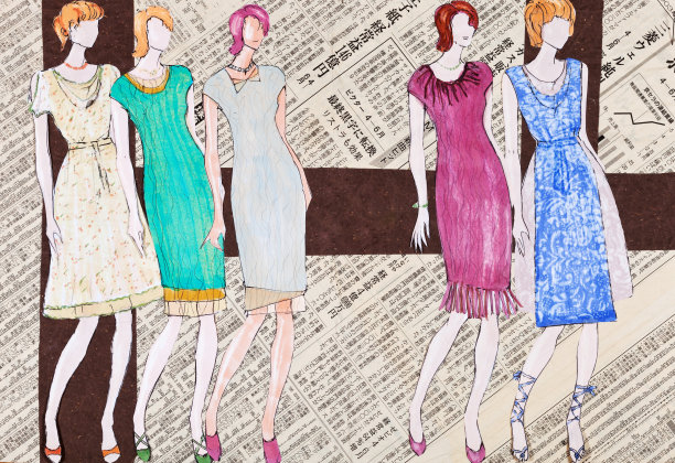 年轻女士们穿着优雅的迷笛夏装图片下载