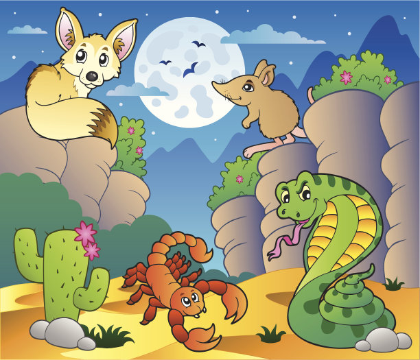 沙漠场景与各种动物5图片下载