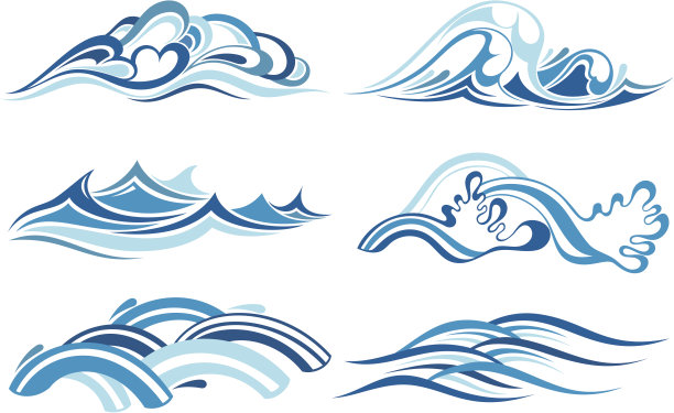 蓝色的波浪素材图片