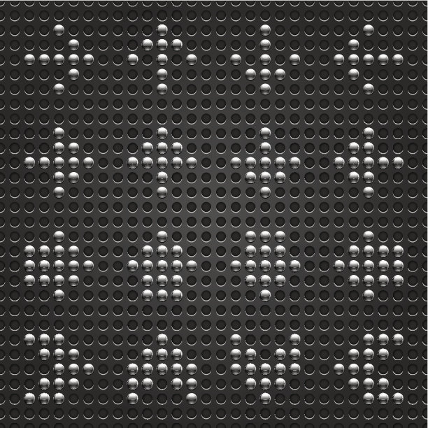 箭头标志金属铬圆圆点形状黑色穿孔纹理图片下载