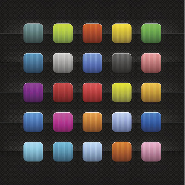 空图标流行色网页按钮垂直条纹反射阴影图片下载