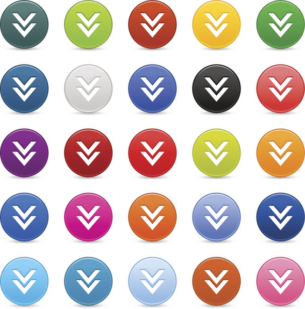 箭头下载标志圆圈图标网络互联网按钮反射阴影图片下载