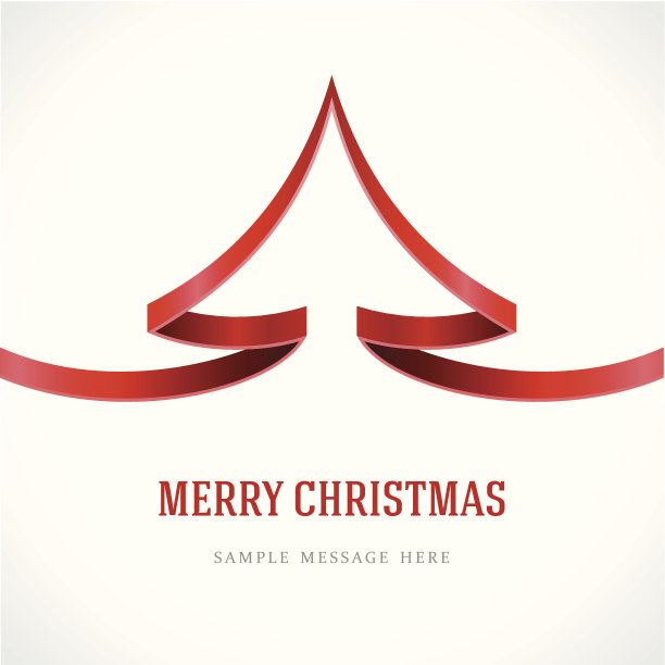 圣诞红树从丝带的背景图片下载