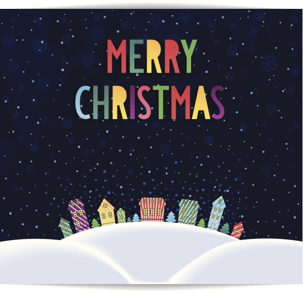 圣诞贺卡与彩色字母设计图片下载