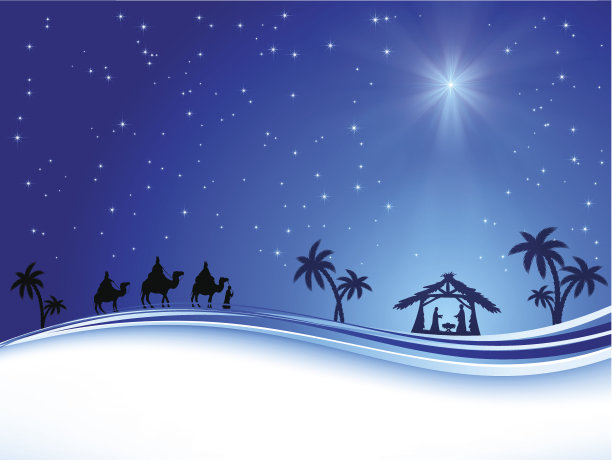 蓝天上的圣诞之星图片下载