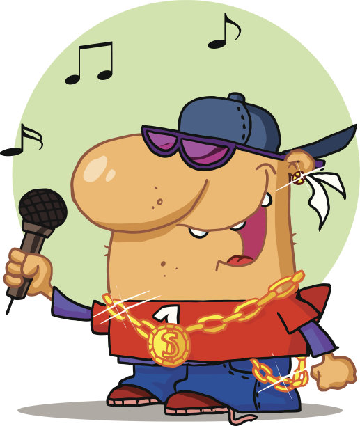 说唱歌手拿着麦克风背景图片下载