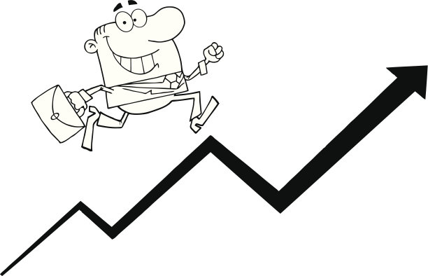 黑人和白人商人在箭上奔跑图片下载