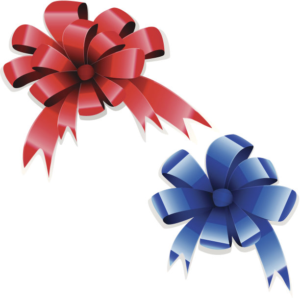 红蓝蝴蝶结图片下载