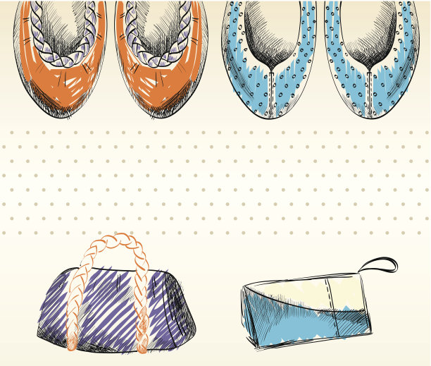 时尚的鞋和包。图片下载