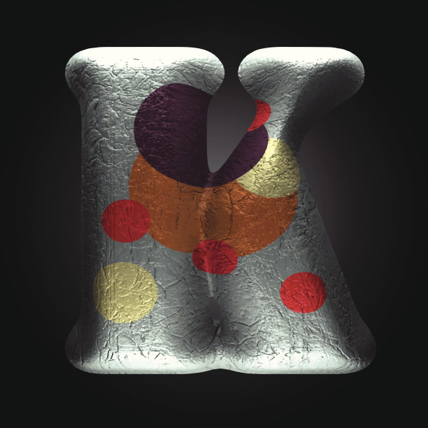 向量彩色粘土字母k图片下载
