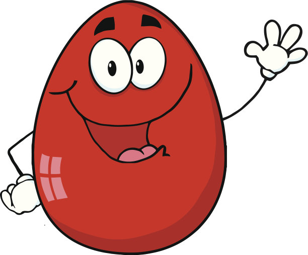 红色的复活节彩蛋挥舞着问候图片下载