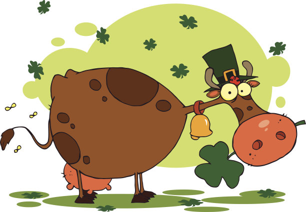 嘴巴里有三叶草的牛图片下载