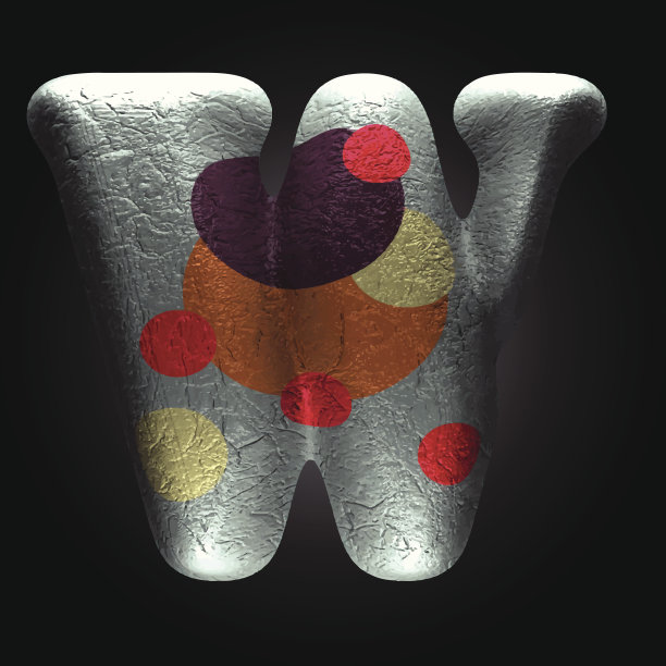 矢量彩色粘土字母w图片下载