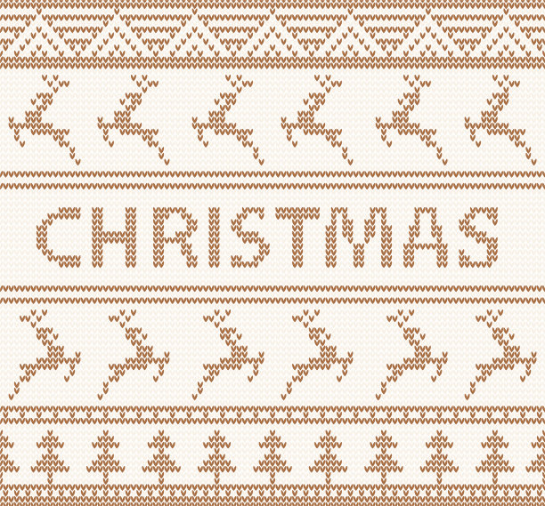 圣诞针织图案与鹿。无缝的图片下载