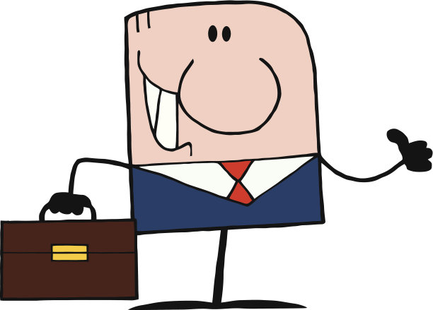 竖起大拇指的涂鸦商人图片下载