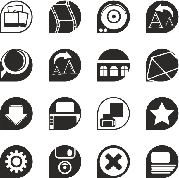 剪影互联网和网站图标图片下载