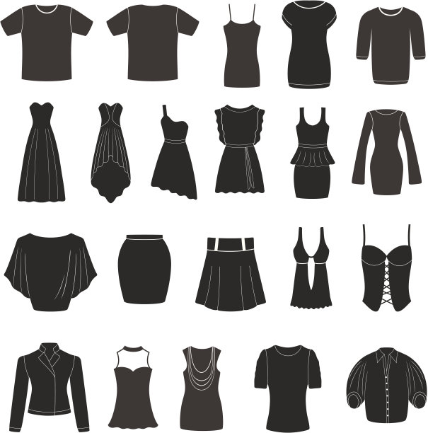 一套男女服装。图片下载