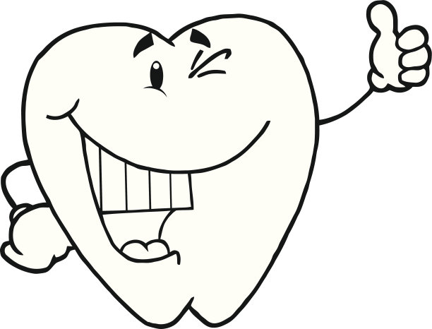 黑白微笑的牙齿竖着大拇指图片下载