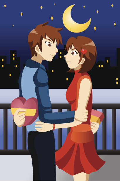 年轻人庆祝情人节图片下载